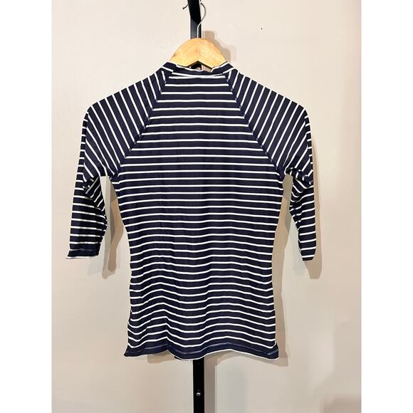 Sea Level Swim Chamarel 3/4 Sleeve Multifit Rash Vest Navy/White Womens US 6 NWT - Picture 4 of 9